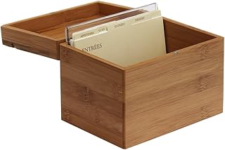 Boîte de recettes en bambou ocean star avec séparateur naturel 68" l x