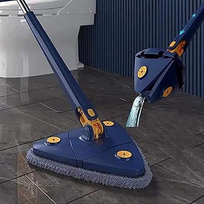 Vadrouille triangulaire rotative à 360 degrés pour le nettoyage des sols, vadrouille auto-pressante