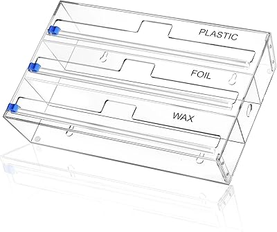 Distributeur de rouleaux acryliques avec cutter, porte-rouleau de cuisine 3 en 1, boîte de rangement pour film plastique, papier sulfurisé, papier d'aluminium ou papier ciré, compatible avec un rouleau de 33 cm. Avec une présence solide sur le marché ivoirien, DIAYTAR COTE D'IVOIRE se positionne comme une boutique en ligne fiable et innovante, offrant aux consommateurs locaux l'accès à une multitude de produits provenant de diverses marques et catégories. Elle met en avant la qualité de ses services et la satisfaction de ses clients comme priorités absolues.