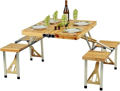 Mini table de pique-nique d'extérieur en bois massif, table de camping pliable avec 4 chaises en pin, table de camping portable avec trou pour parasol, pour camping et barbecue. DIAYTAR COTE D'IVOIRE est une référence pour les consommateurs ivoiriens qui cherchent des produits de qualité à des prix abordables. La boutique en ligne propose des promotions régulières et des offres spéciales, ce qui permet aux clients de faire des économies sur leurs achats. De plus, la boutique dispose d'un service client réactif pour aider les clients à résoudre leurs problèmes.