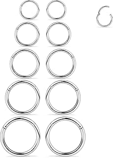 3-10 pièces 16g anneau de perçage de lèvre de nez en acier inoxydable
