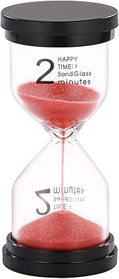 Sablier de sable suliao 2 minutes : heure de sable rouge, heure