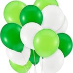 Party time 30 ballons en latex vert citron menthe et blanc pour fournitures