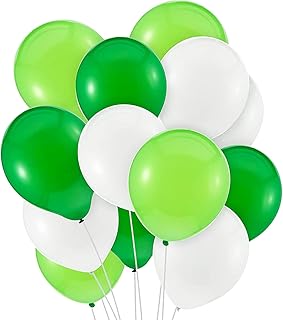 Party time 30 ballons en latex vert citron menthe et blanc pour fournitures