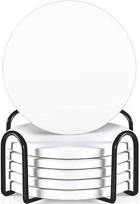 Dessous de verre apinkle avec support, ensemble de 6 sous-verres absorbants en céramique