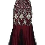 Robe longue à paillettes vintage pour femmes des années 1920, robe à clapet
