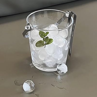 Seau à glace en verre jt avec anse en acier inoxydable, diamètre 12,2
