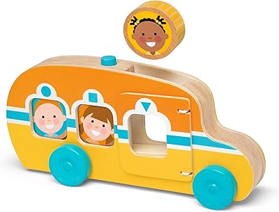 Melissa & doug go tots bus de course en bois avec personnages à