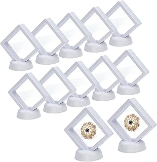 10 pièces boîte de rangement de bijoux flottante fine 3d avec support