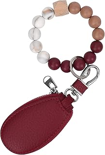 Bracelet de perles, avec clé de voiture, petit sac en cuir pour femmes