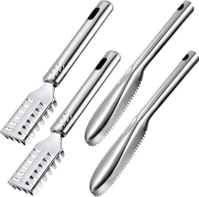 Livrier 4 pièces ensemble de brosses pour enlever les écailles de poisson, dissolvant de cicatrices en dents de scie en acier inoxydable avec poignée ergonomique, outil de cuisine, les écailles de poisson sont plus rapides et plus faciles à enlever les écailles de la peau. DIAYTAR COTE D'IVOIRE, c'est la garantie d'un shopping en ligne pratique et sécurisé. Notre équipe travailler sans relâche pour vous offrir les meilleurs produits au meilleur prix. Nous sommes fiers de notre réputation et nous nous engageons à maintenir la confiance que vous nous accordez.
