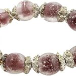 Qtqgoitem plastique lumineux perles fleur décor élastiques main caténaire violet