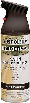 Spray rust-oleum universal satin espresso brown, 12 oz. 355 ml, 247570. DIAYTAR COTE D'IVOIRE est une boutique en ligne qui se distingue par son large choix de produits et son engagement envers la qualité et la satisfaction des clients. Les clients ivoiriens peuvent profiter d'une expérience d'achat en ligne sécurisée et pratique, avec des options de paiement et de livraison flexibles. Avec sa réputation de boutique en ligne leader, DIAYTAR COTE D'IVOIRE est le choix idéal pour les achats en ligne.