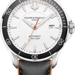 Montre automatique clifton à cadran blanc pour homme par baume & mercier moa10337