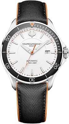 Montre automatique clifton à cadran blanc pour homme par baume & mercier moa10337