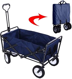 Wagon de transport pliable et ouvrable pour pique-nique, extérieur et camping avec housse