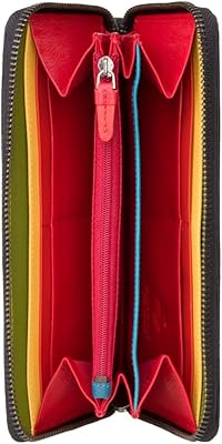 Happy rainbow collection hr82 rfid portefeuille rond en cuir avec fermeture éclair