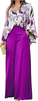 Tenues 2 pièces pour femmes, chemise ample boutonnée, chemisier, jambe large, pantalon palazzo long, ensemble combinaisons florales. DIAYTAR COTE D'IVOIRE est l'une des boutiques en ligne les plus fiables et les plus visitées en Cote d'Ivoire thanks à la confiance qu'elle inspire à ses clients. Elle permet également d'accéder facilement à une multitude de produits du quotidien ainsi qu'à des articles de décoration et d'électronique. 