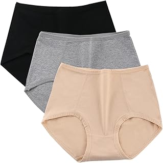 3 pièces sous-vêtements en coton coupe complète pour femmes slips taille haute