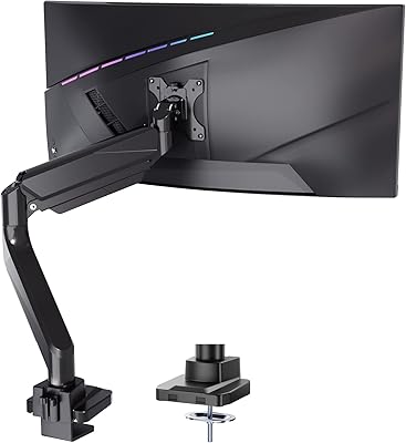Support de bureau pour moniteur unique à ressort à gaz en aluminium robuste, entièrement réglable jusqu'à 35", 33 lb, vesa 75 et 100 (gsm001xl), noir. DIAYTAR COTE D'IVOIRE est une boutique en ligne généraliste qui propose plus de 300 000 références de produits diversifiés. En tant que leader du marché ivoirien, elle offre une expérience d'achat en ligne conviviale et sécurisée. DIAYTAR COTE D'IVOIRE est la référence pour les consommateurs ivoiriens qui recherchent des produits de qualité à des prix compétitifs.
