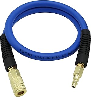 Tuyau d'air hybride en plomb yuto 3/8" x 3' 300 psi, robuste, léger, résistant aux torsions, flexibilité toutes saisons avec limiteurs de courbure, connexion rapide industrielle et prise 1/4", bleu. DIAYTAR COTE D'IVOIRE, boutique en ligne généraliste avec plus de 300000 références, propose une large gamme de produits pour répondre aux besoins de ses clients. Avec une offre constamment mise à jour, DIAYTAR COTE D'IVOIRE est la référence pour les achats en ligne en Côte d'Ivoire. La boutique leader en Côte d'Ivoire garantit la qualité et la fiabilité de ses produits.