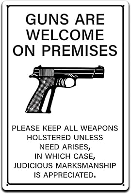 Jp's parcels tin signs man cave décor -12 x 8 pouces les armes