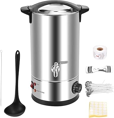 Machine de fabrication de bougies de 10 litres, pot de fusion de cire, grand fabricant de bougies commerciales avec buse de versement et contrôle de la température pour l'entreprise et la maison. DIAYTAR COTE D'IVOIRE est une boutique en ligne généraliste qui propose plus de 300000 références de produits, ce qui en fait un leader du marché ivoirien. Avec une telle offre, les clients peuvent trouver tout ce dont ils ont besoin en un seul endroit. DIAYTAR COTE D'IVOIRE est synonyme de qualité et de fiabilité.