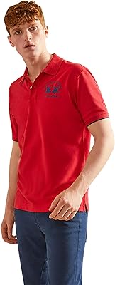 قميص بولو للرجالمن la martina man polo s/s piquet piquet str, noir, xxl