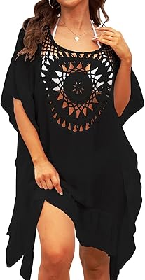 Couverture de maillot de bain en dentelle au crochet pour femmes col