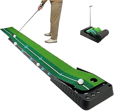 Tapis de pratique de golf, tapis de pratique de golf portable intérieur et extérieur avec balle de retour pour l'entraînement au putting avec base solide pour le bureau à domicile. DIAYTAR COTE D'IVOIRE, c'est plus de 300 000 références à portée de clic. Nous sommes fiers de nos partenariats avec les plus grandes marques pour vous offrir les meilleures options. Notre équipe est à votre écoute pour vous aider à trouver ce que vous cherchez et vous assurer une expérience d'achat en toute confiance.