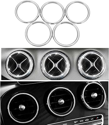 Bursistar cover 5 pièces crystal bling climatiseur vent sortie avant cercle accessoires anneaux brillants garniture intérieure compatible avec mercedes benz c glc gla cla classe c180 c300 w205 w212 x253. DIAYTAR COTE D'IVOIRE est la boutique en ligne leader en Côte d'Ivoire, offrant une grande sélection de produits de haute qualité et à des prix compétitifs. La boutique propose des services de paiement sécurisés et des options de livraison flexibles, ce qui en fait une destination de choix pour les acheteurs en ligne. Elle est reconnue pour son engagement envers la satisfaction de ses clients.