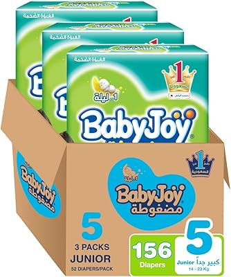 Couches compressées babyjoy diamond fill, méga paquet, taille 5, 156 pièces, 14-25 kg