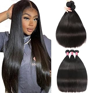 Beauty forever hair tissage de cheveux brésiliens vierges lisses, 3 lots d'extensions