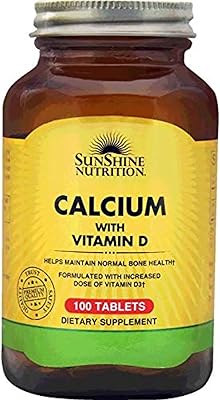 Supplément de calcium sunshine nutrition avec vitamine d3, paquet de 100 comprimés