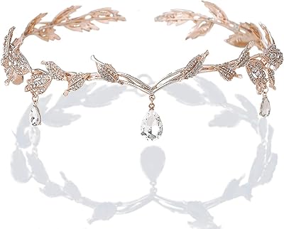The white shop bandeau de mariée en forme de feuille de strass, bandeau