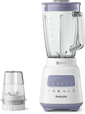 Mélangeur philips série 5000 hr2222/01, 5 préréglages, boutons piano, 700 watts, violet clair