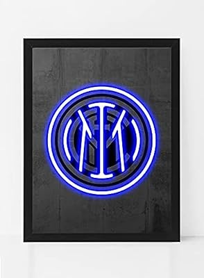 Affiche néon inter milan avec cadre (50 x 40 cm)