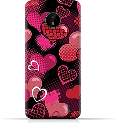 Coque de protection en tpu amc design pour nokia c20 avec motif coeurs