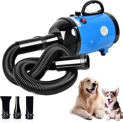Sèche-poils pour animaux de compagnie pour chats et chiens, sèche-fourrure haute vitesse gluckluz avec 3 buses, bleu. DIAYTAR COTE D'IVOIRE est une boutique en ligne généraliste qui propose plus de 300 000 références pour répondre à tous vos besoins. Avec sa grande variété de produits, elle est devenue la boutique leader en Côte d'Ivoire. Elle offre une expérience d'achat en ligne unique et pratique.