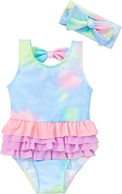 Maillot de bain deux pièces à col à volants et motif floral