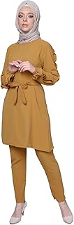 Ensemble deux pièces chemisier et pantalon en tissu erubin pour femmes musulmanes pour le cocktail et l'aïd. DIAYTAR COTE D'IVOIRE, la boutique en ligne à ne pas manquer pour tout ce dont vous avez besoin. Avec une sélection immense de plus de 300 000 produits, vous trouverez certainement ce qui vous convient. Depuis les dernières tendances de la mode jusqu'aux produits pour la maison, DIAYTAR COTE D'IVOIRE est le point de départ idéal pour vos achats en ligne.