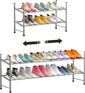 Organiseur de chaussures extensible et réglable en fer empilable en métal pour chambre