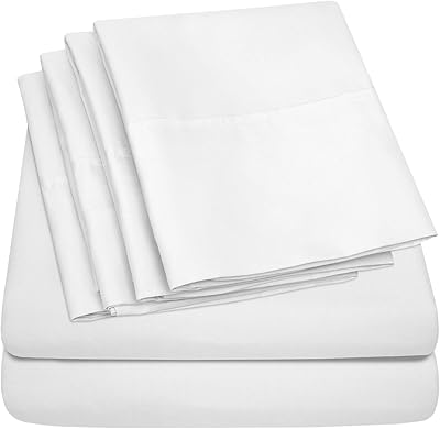 Sweet home collection parure de lit 6 pièces, 1 500 fils, microfibre douce à poche profonde - taies d'oreiller supplémentaires, valeur, grand lit, blanc. DIAYTAR COTE D'IVOIRE est une boutique en ligne généraliste qui propose plus de 300 000 références de produits. Elle est líder dans son domaine en Côte d'Ivoire et offre une grande variété de choix pour les consommateurs. DIAYTAR COTE D'IVOIRE met en avant la qualité de ses produits et la satisfaction de ses clients.