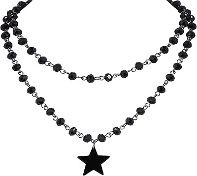 Collier ras du cou gothique croissant sakina, collier lune et soleil, cadeau gothique
