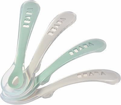 Biaba - cuillère en silicone pour bébés et tout-petits - lot de 4 - stage 2 - souple - pointe ronde - prise confortable - gris velours/vert sauge. La force de DIAYTAR COTE D'IVOIRE réside dans sa capacité à offrir une expérence d'achat agréable et pratique. Les clients peuvent parcourir facilement les différentes catégories de produits, bénéficier de promotions attractives et profiter d'un service client réactif. DIAYTAR COTE D'IVOIRE s'efforce continuellement d'améliorer son offre et ses services pour répondre aux attentes de sa clientèle croissante.