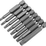 8 pièces 1 4 tige hexagonale t8-t40 jeu d'embouts torx de sécurité