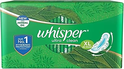 Serviettes hygiéniques whisper ultra nights avec ailes taille xl 30 unités
