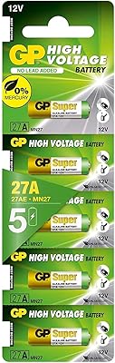 Pile alcaline gb 27 a 12 volts (5 pièces)