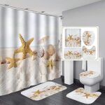 Urbazaar ensemble de rideaux de bain 4 pièces avec 12 crochets rideau