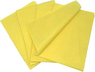 Papier de soie jaune, 28 g/m2, paquet de 50 feuilles, format 50 x